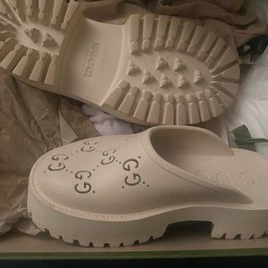 Gucci Women's platform perforated G sandal